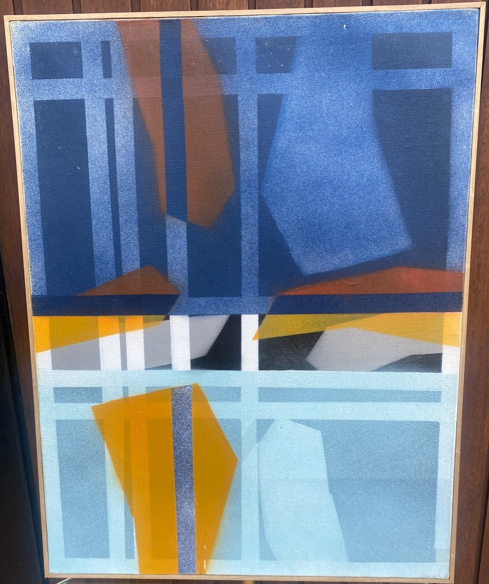 Abstract Painting By Jacques Simon Oil On Canvas 1960