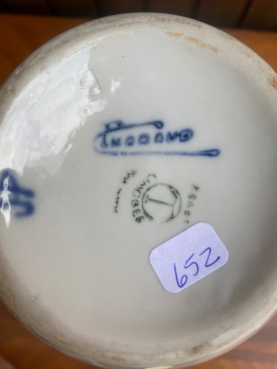 Vase  Signed Camille Tharaud Art Deco 1920  Porcelain Limoges France-photo-4