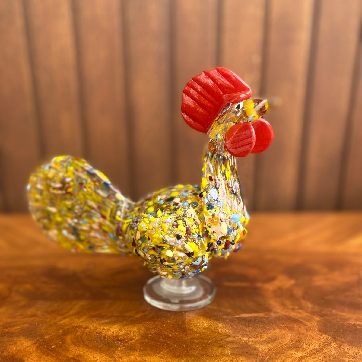 Murano Rooster Blown And Hand Painted 1960 