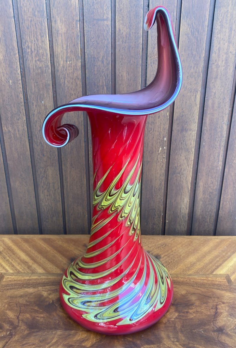 Large Red Murano Vase 1960s