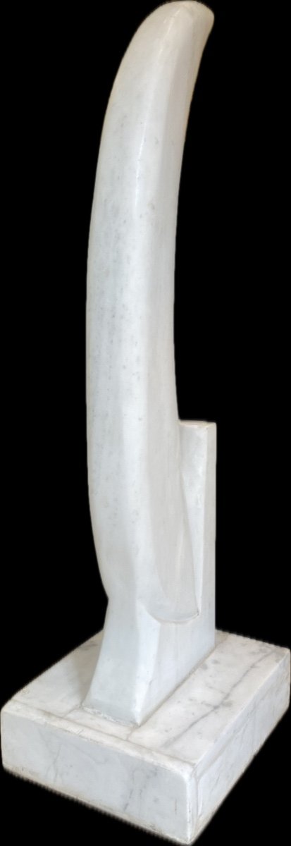 François Pochon White Marble Statue -photo-4