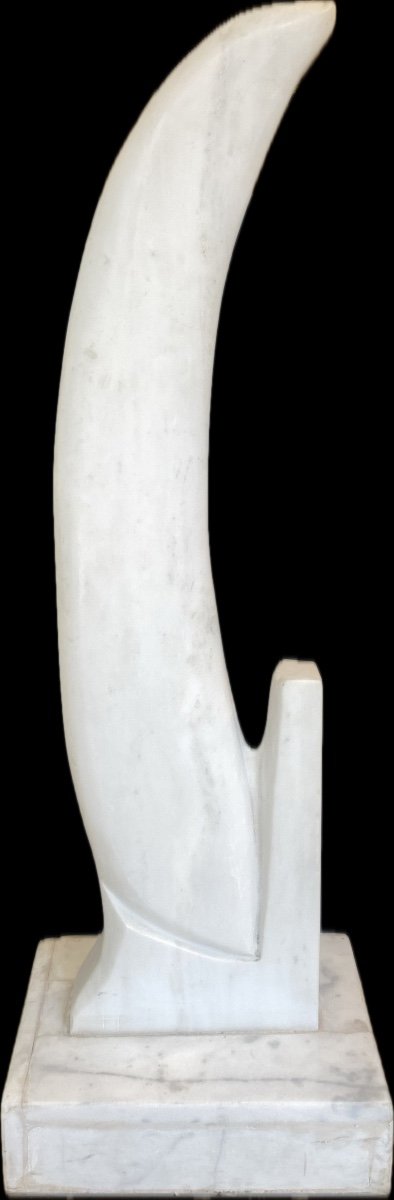 François Pochon White Marble Statue -photo-1