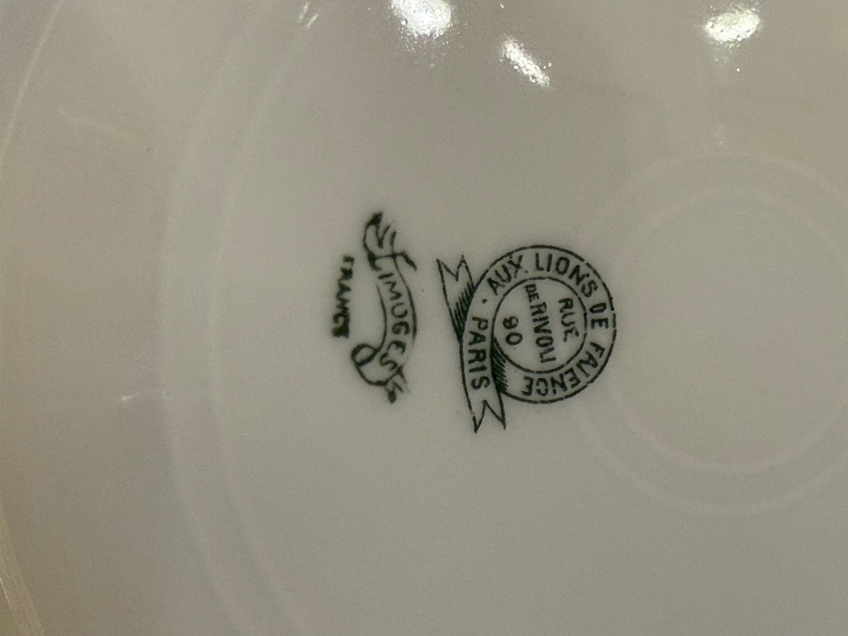Service De Table Porcelaine Limoges Aux Lions De Faïence 89 Pièces 17 Pièces De Forme 1920 / 30-photo-3