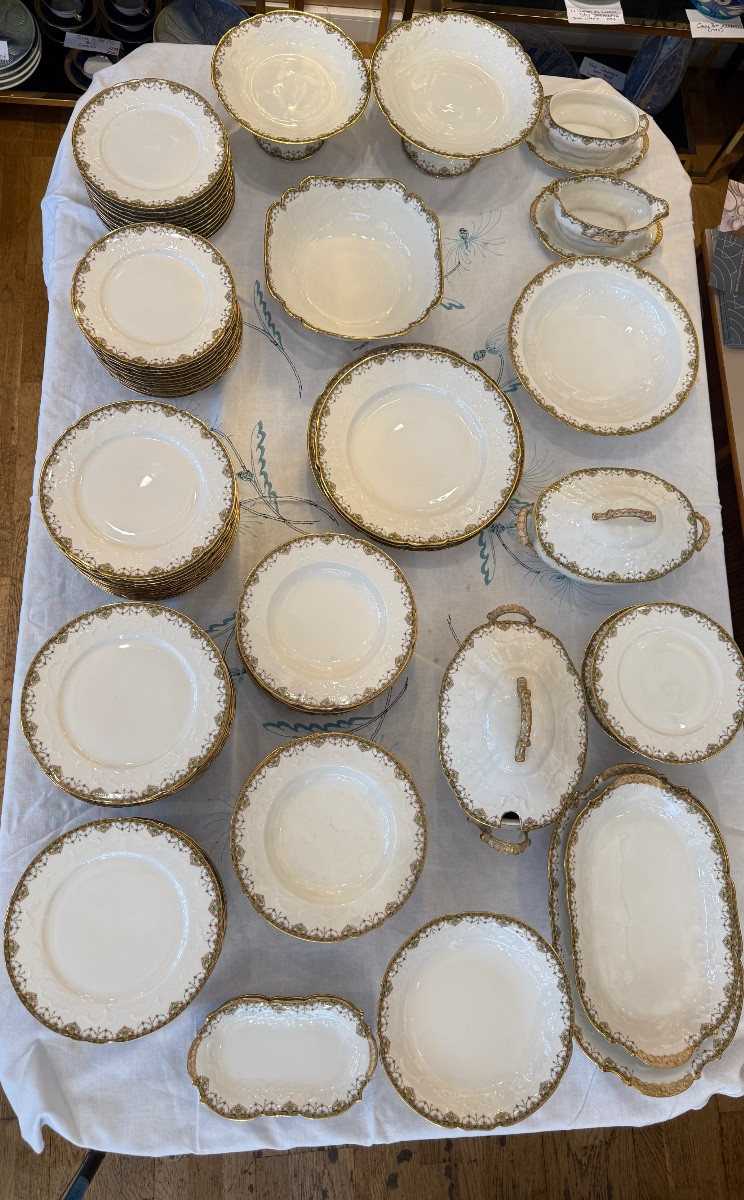 Service De Table Porcelaine Limoges Aux Lions De Faïence 89 Pièces 17 Pièces De Forme 1920 / 30-photo-8