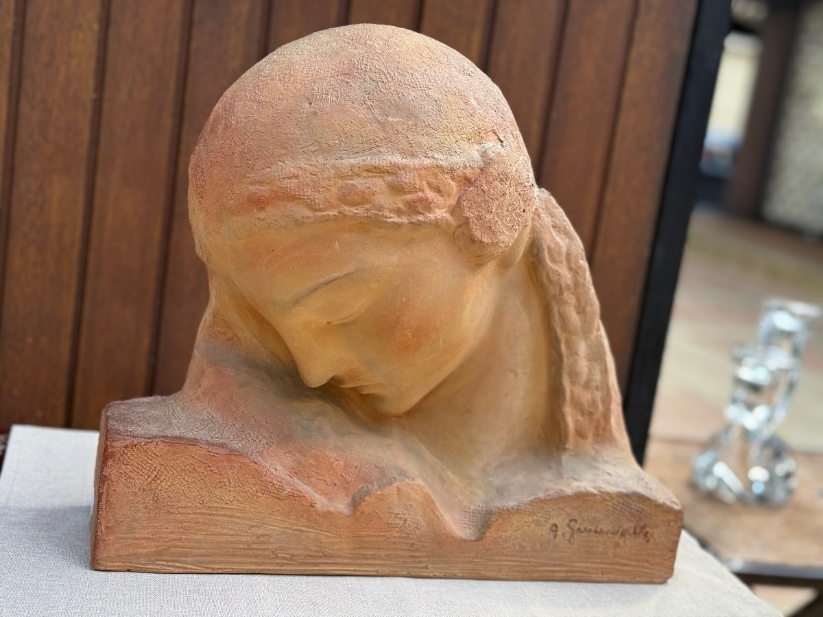 Terracotta Sculpture Signed A. Gennarelli 1930-photo-4