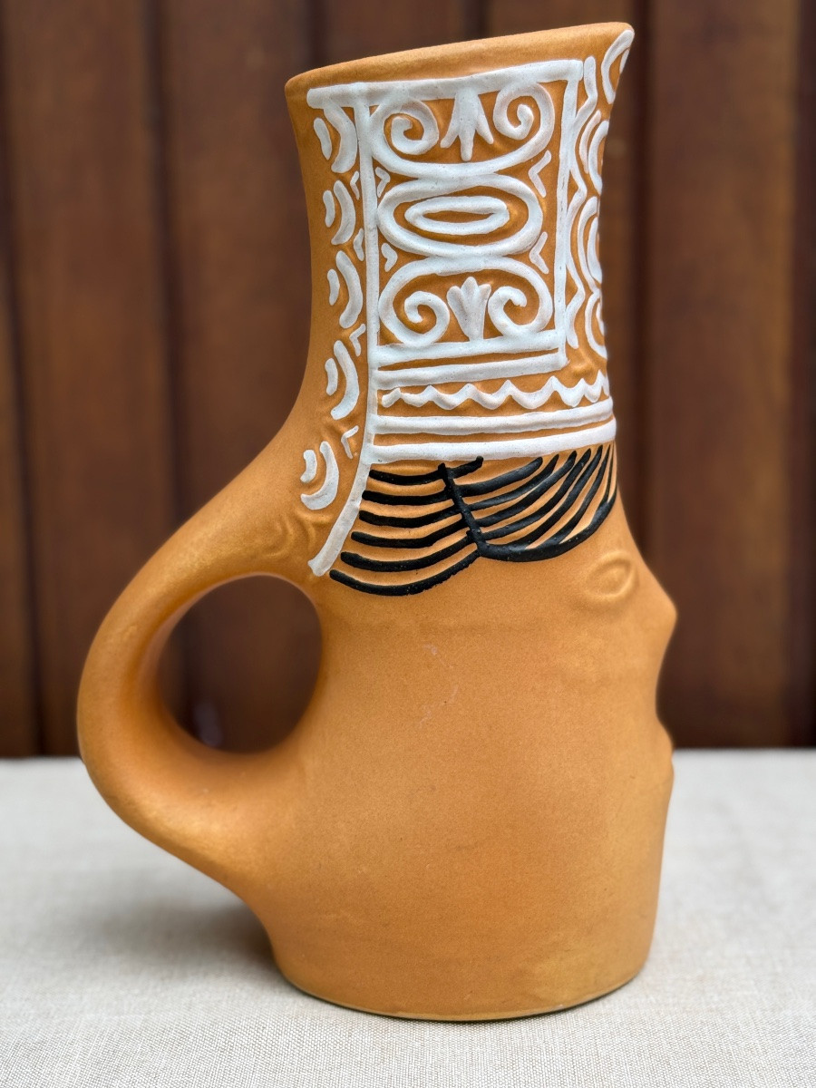 Ceramic Pitcher By André l'Helguen For Keraluc Quimper 1960s-photo-3