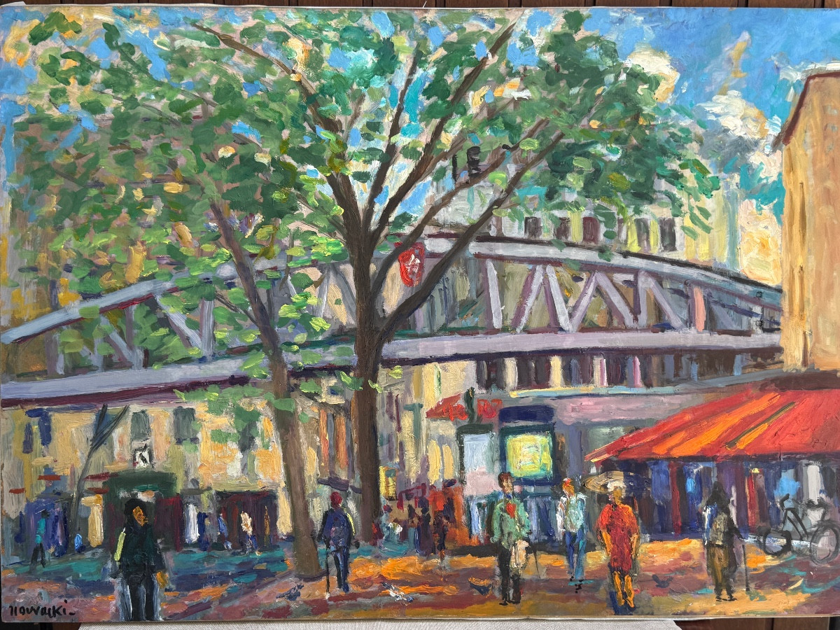Tableau huile sur toile signé José Nowacki intitulé "La Motte Picquet" à Paris 75015