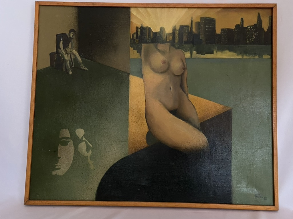Tableau huile sur toile signé Bruno Lassalle daté 1982-photo-2