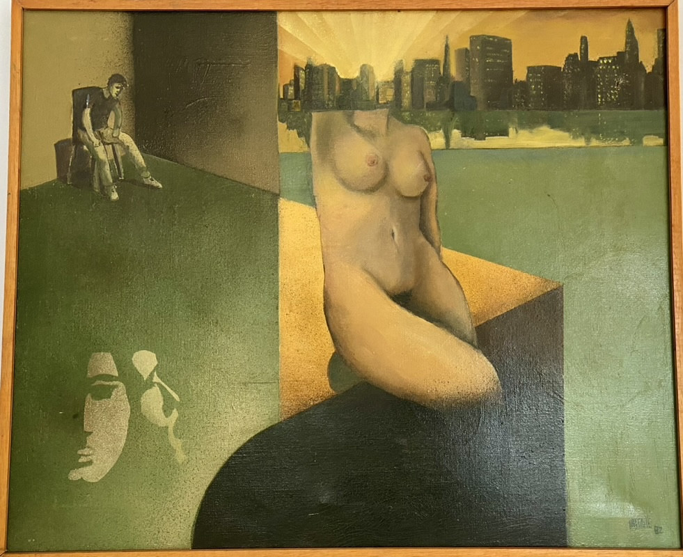 Tableau huile sur toile signé Bruno Lassalle daté 1982