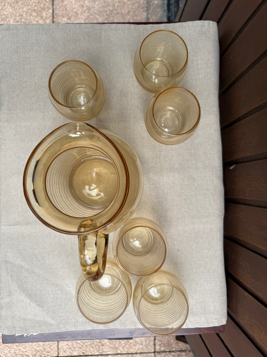 Daum Cross Of Lorraine Nancy 1 Carafe And 6 Glasses 1900 Art Nouveau-photo-3
