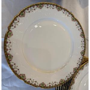 Service De Table Porcelaine Limoges Aux Lions De Faïence 89 Pièces 17 Pièces De Forme 1920 / 30