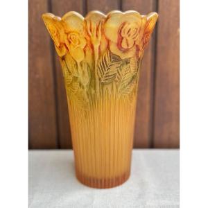 Vase Jaune de Jean Noel Bouillet Atelier d'art Cremieux 1980