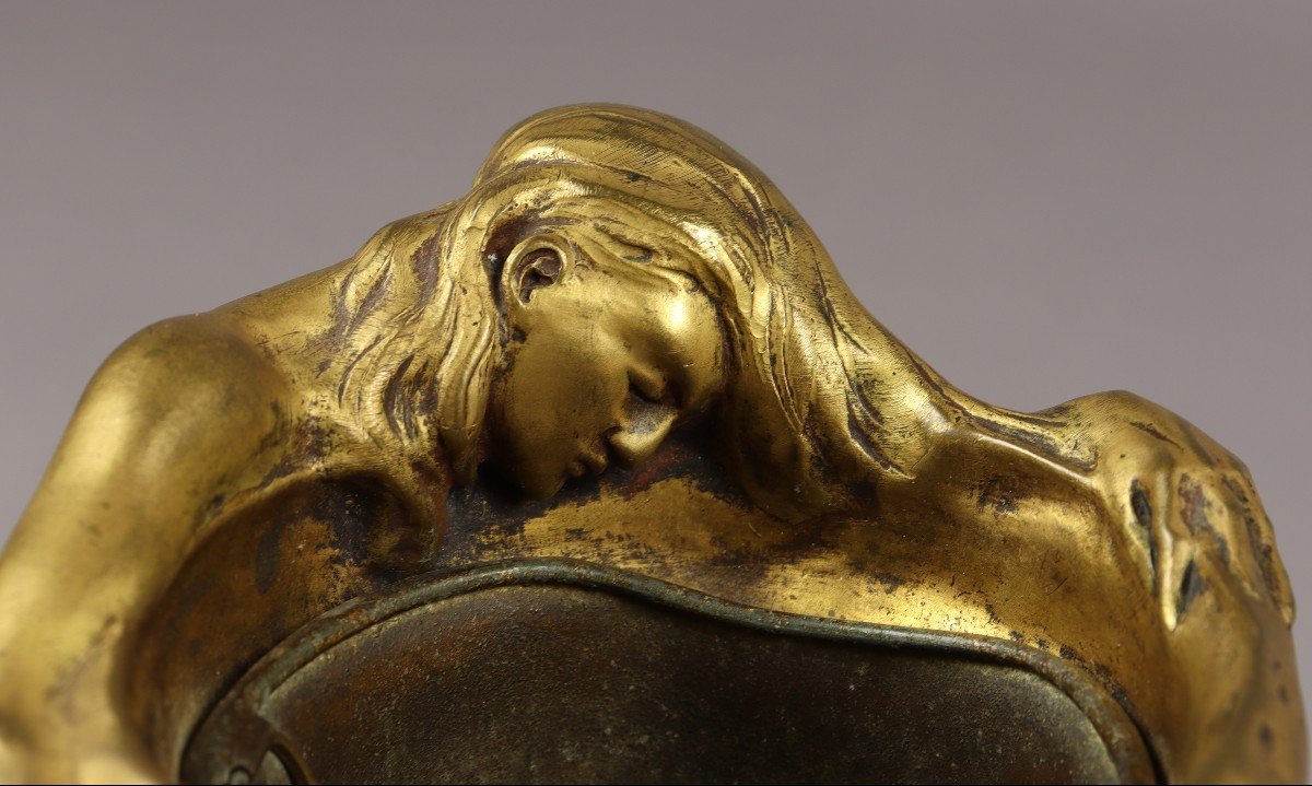 Lassitude, Gilt Bronze Vase By Charles Vital-cornu-photo-4