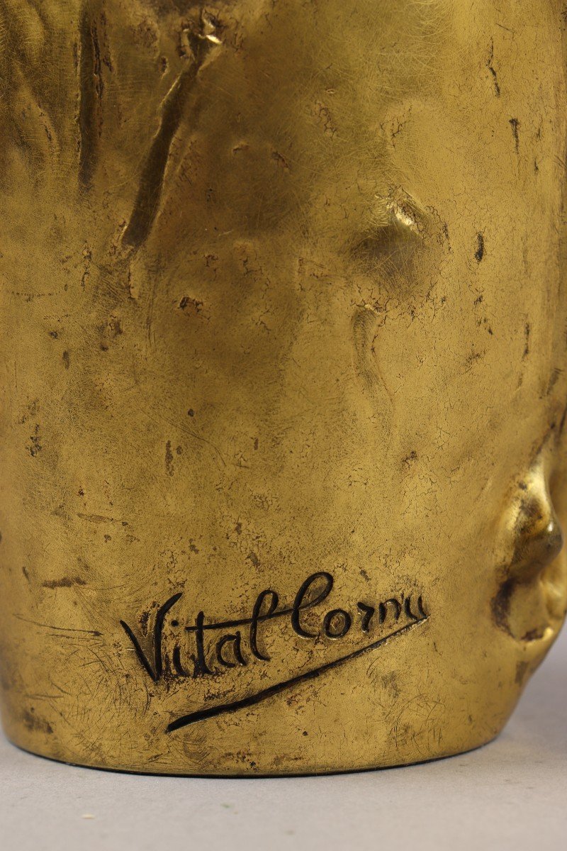 Lassitude, Gilt Bronze Vase By Charles Vital-cornu-photo-4