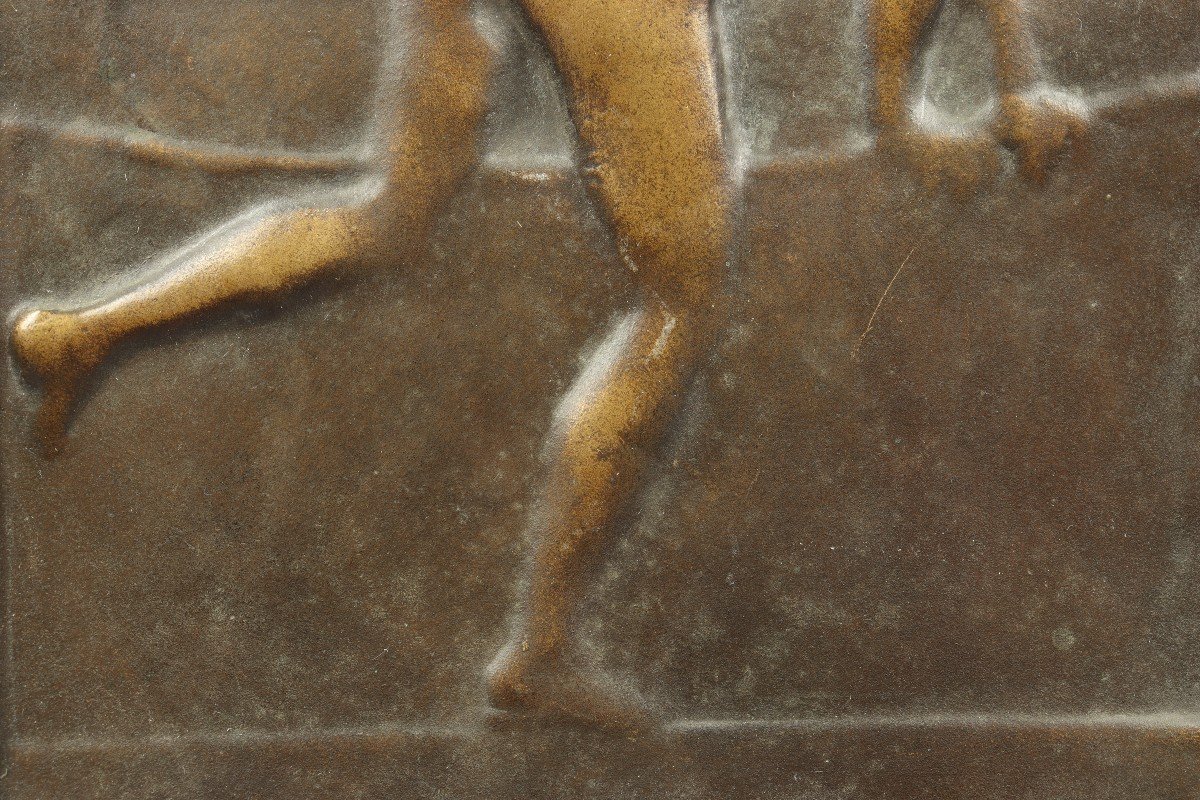 The Bath, Bronze Plaque By Alexandre Charpentier-photo-3