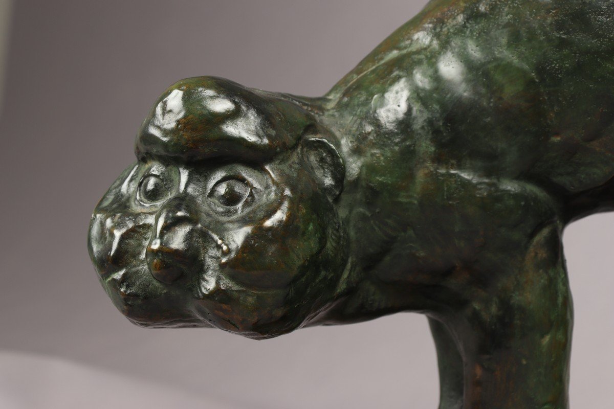 Monkey, Bronze Sculpture After Thierry Van Rijswijck-photo-4