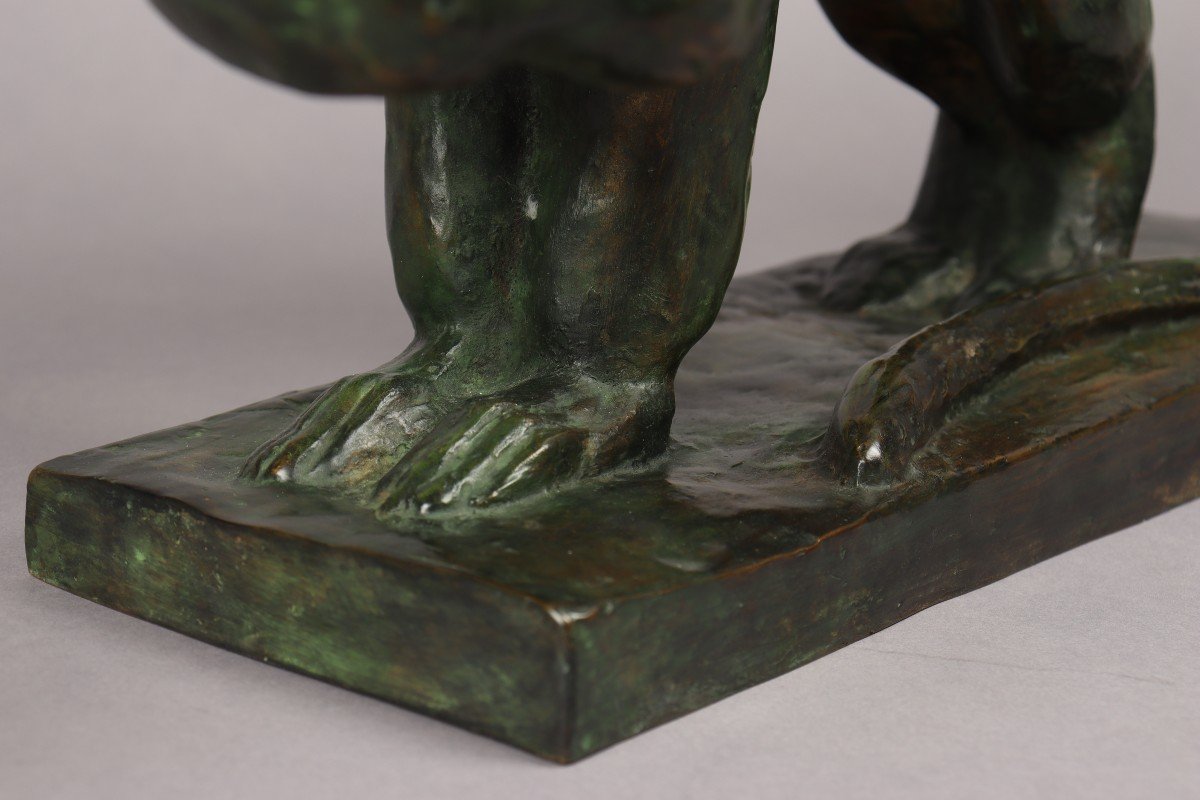 Singe, Sculpture En Bronze d'après Thierry Van Rijswijck-photo-8