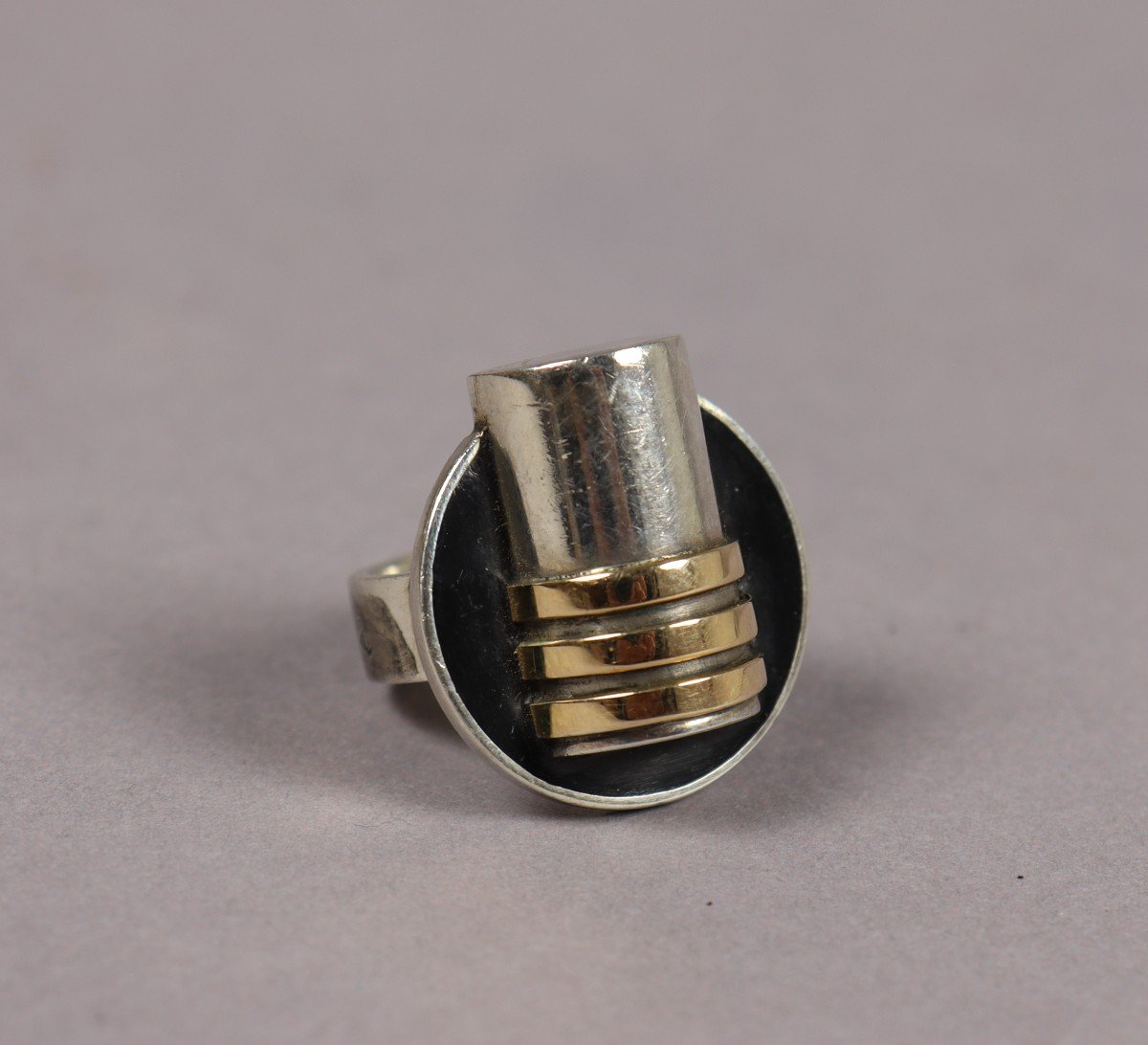 Bague En Argent Et Laque Par Jean Després