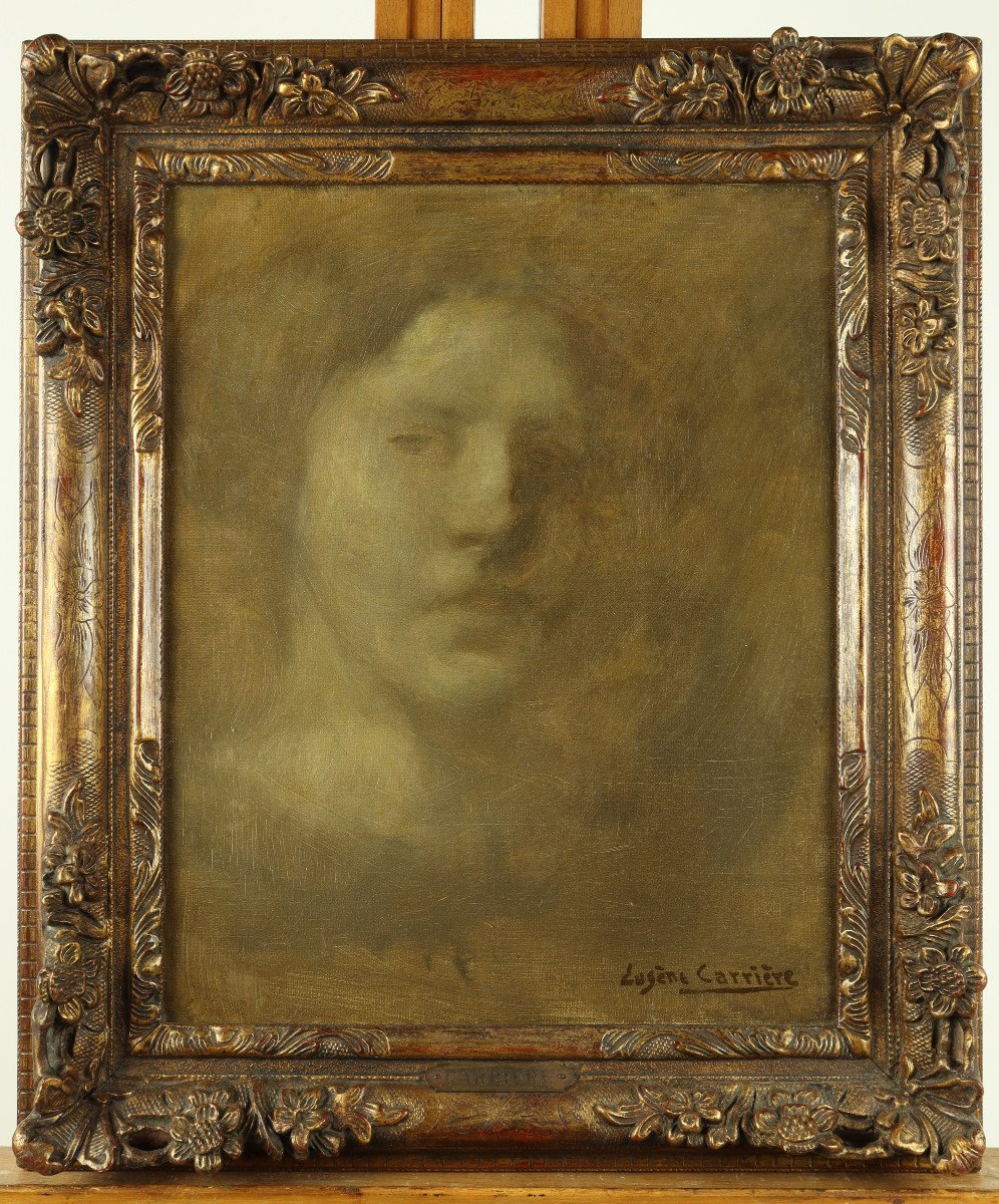 Portrait De Jeune Fille Par Eugène Carrière-photo-2