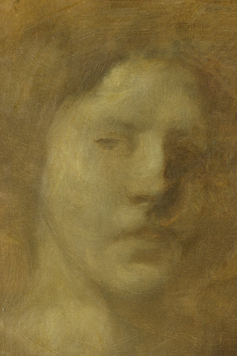 Portrait De Jeune Fille Par Eugène Carrière-photo-3