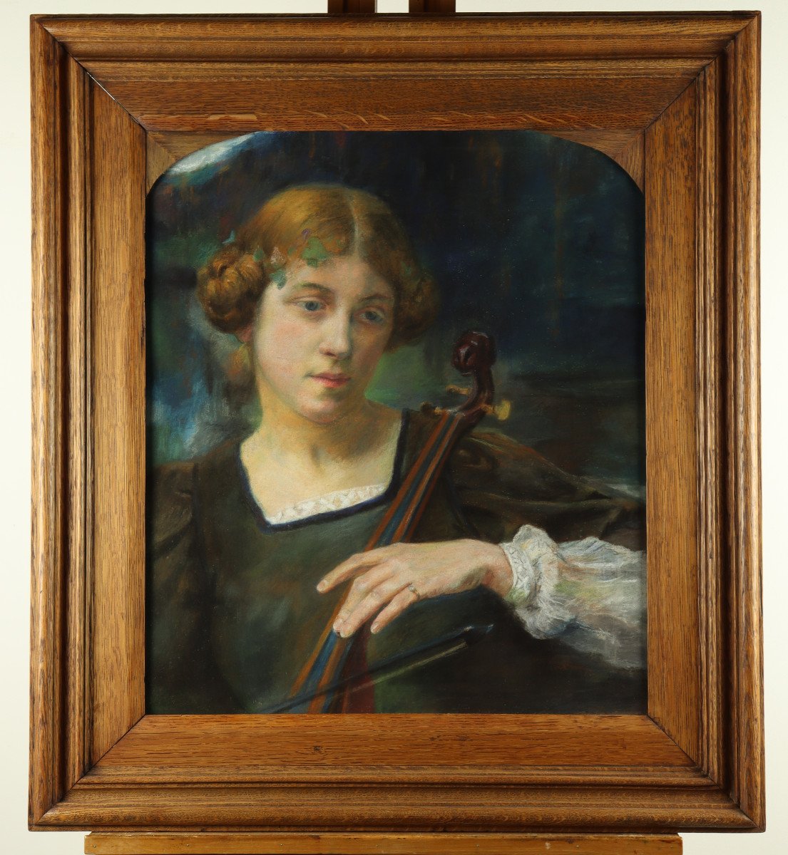 Jeune Femme Jouant d'Un Instrument à Cordes Par Edgard Maxence-photo-2