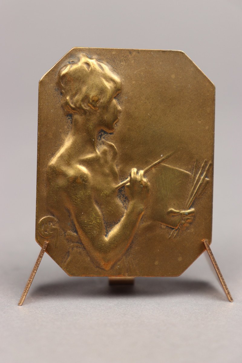 Painting, Bronze Medal By Alexandre Charpentier-photo-2