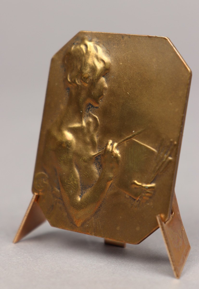 Painting, Bronze Medal By Alexandre Charpentier-photo-3