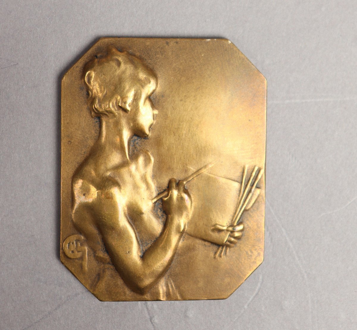 Painting, Bronze Medal By Alexandre Charpentier-photo-2