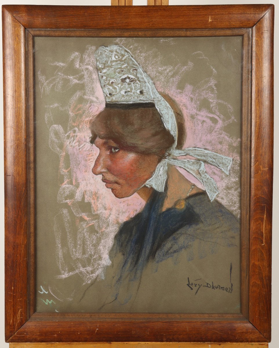 Portrait Of A  Breton Woman By Lucien Lévy-dhurmer-photo-2