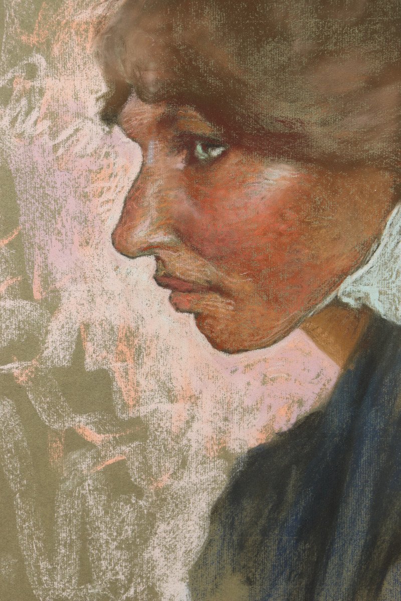 Portrait Of A  Breton Woman By Lucien Lévy-dhurmer-photo-4