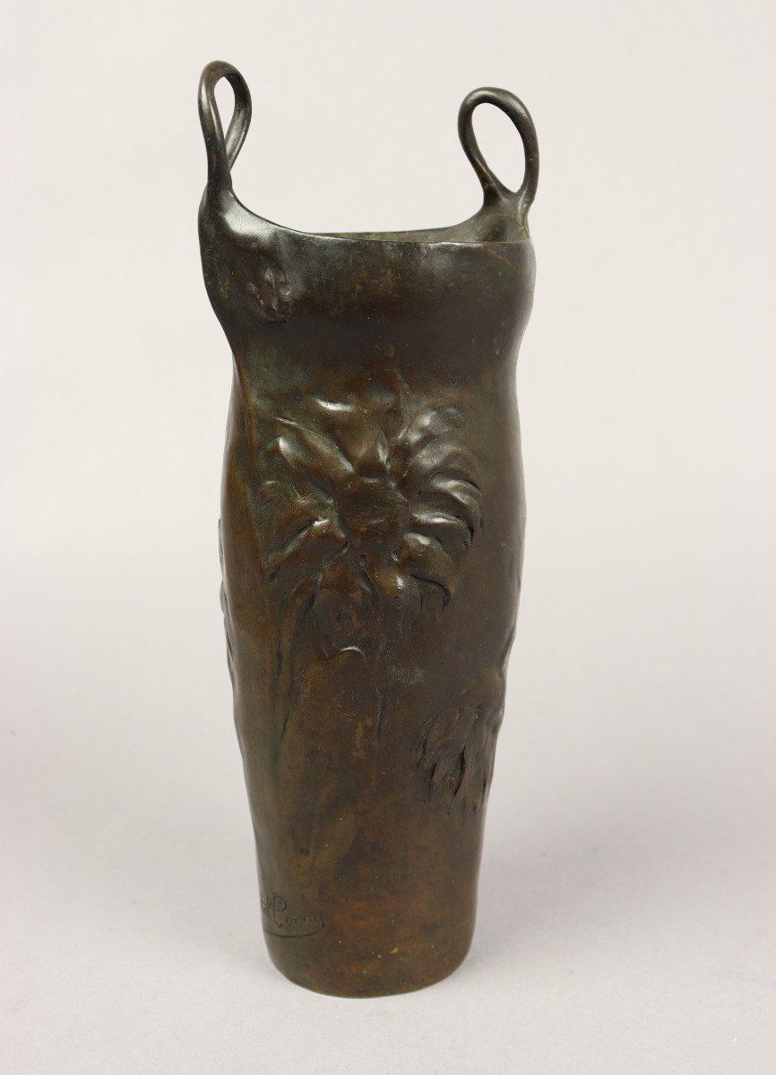 Vase With Sunflowers By Charles Vital-cornu