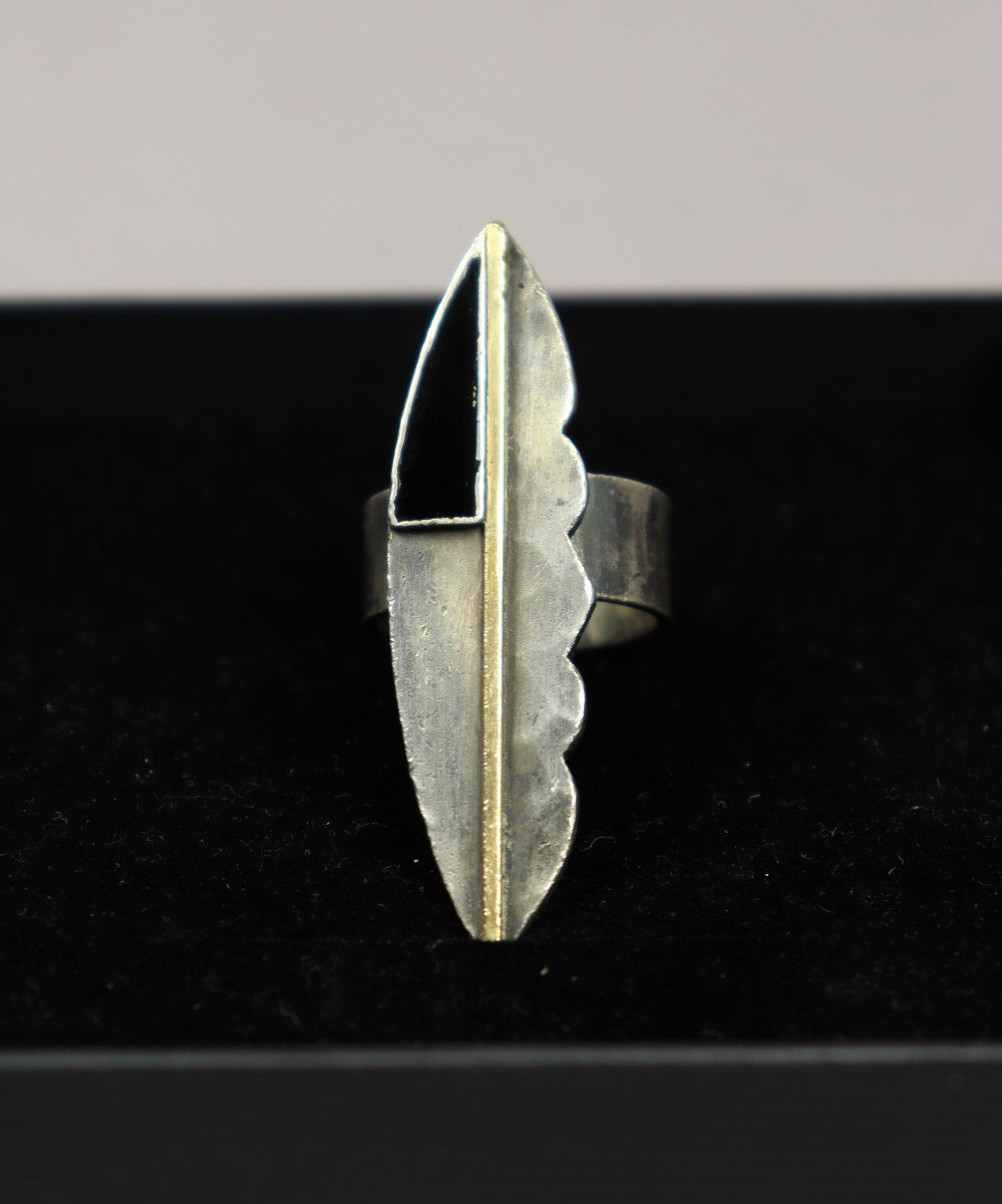 Silver And Lacquer Ring By Jean Després-photo-1