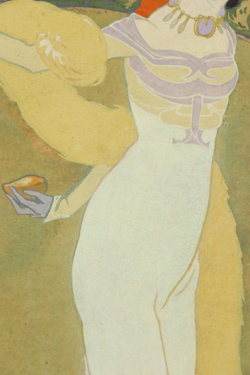 Elegant With A Bird By Georges De Feure-photo-3