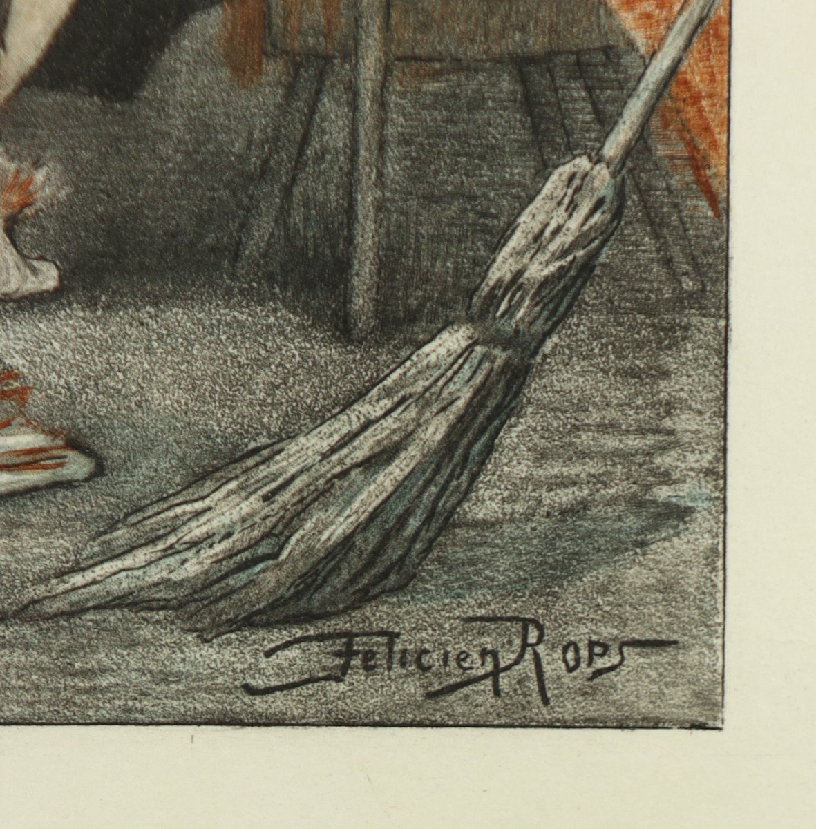 La Petite Sorcière, Lithographie Par Félicien Rops-photo-2