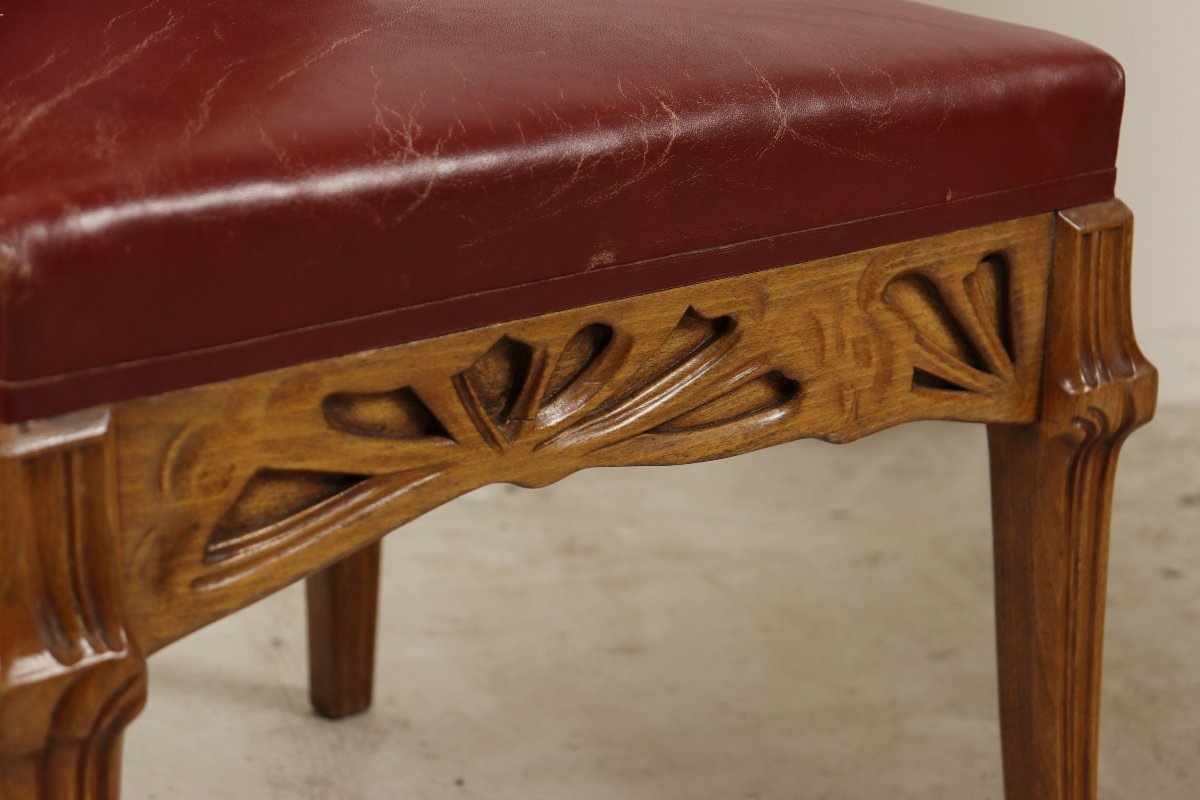 Pair Of Berce Des Prés Model Chairs By Emile Gallé-photo-4
