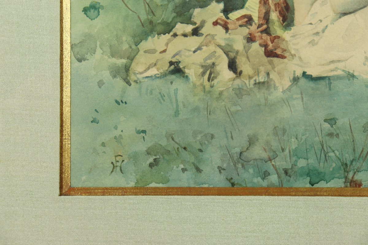Demoiselle au bord de l'eau par Ferdinand Heilbuth-photo-4