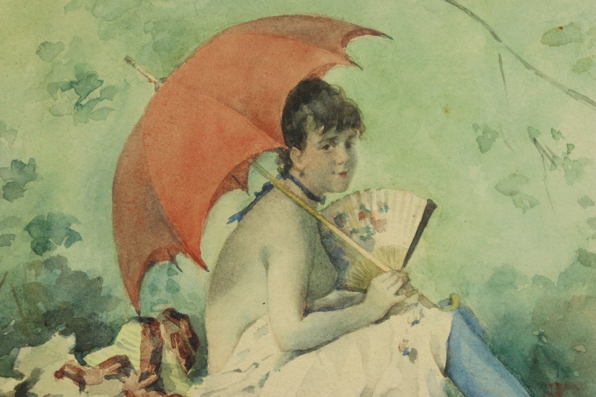 Demoiselle au bord de l'eau par Ferdinand Heilbuth-photo-1