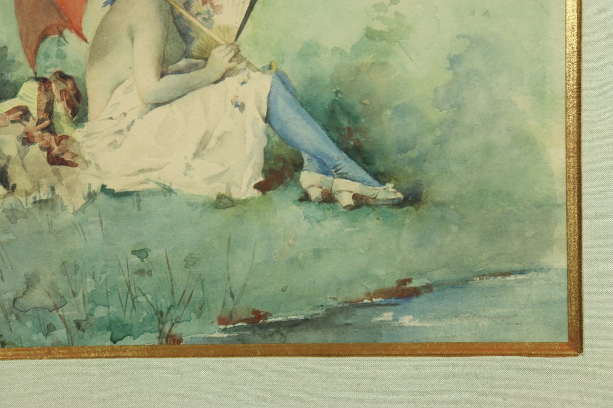 Demoiselle au bord de l'eau par Ferdinand Heilbuth-photo-2