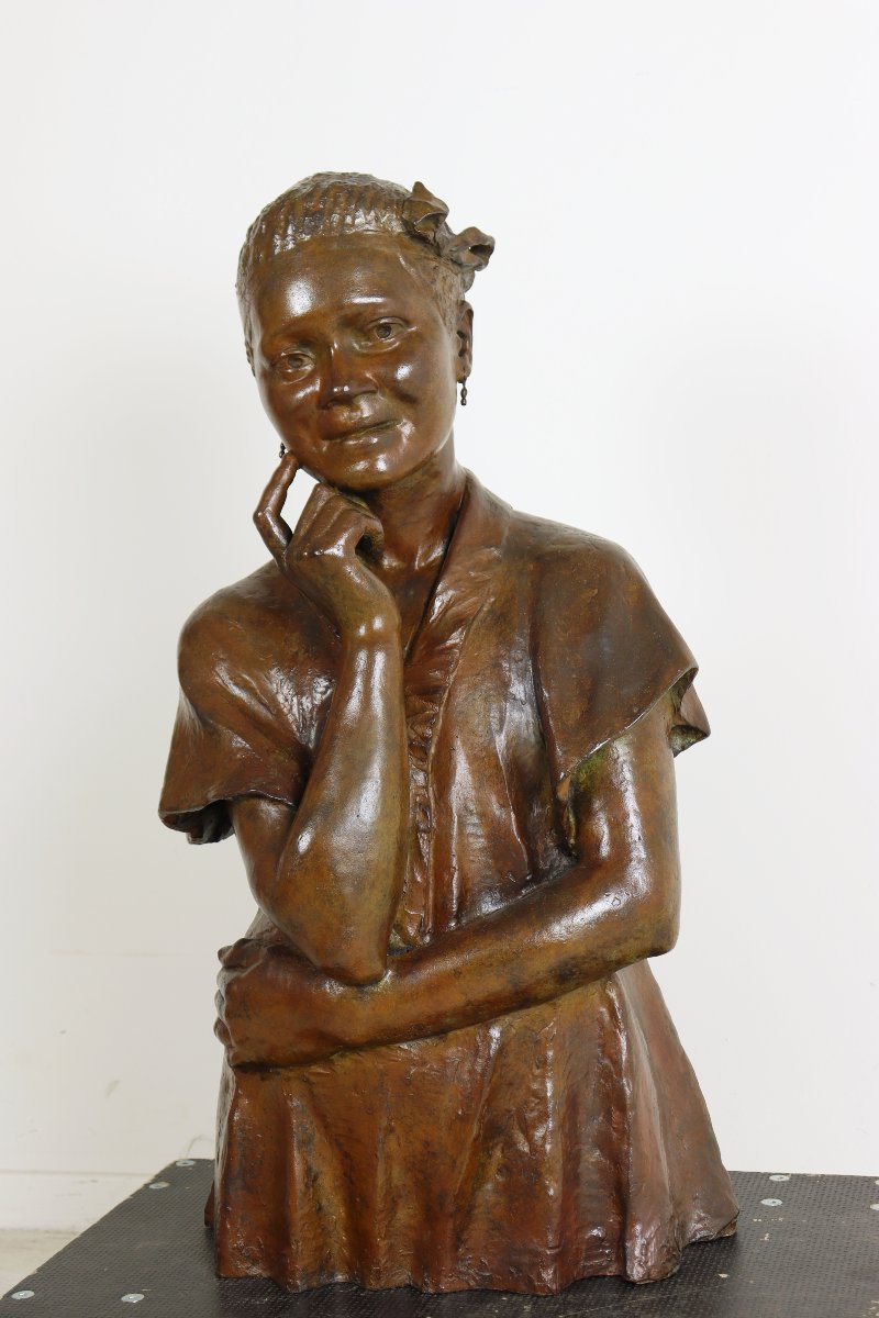 Bust Of A Young Creole By Albert-césar Cappabianca-photo-2