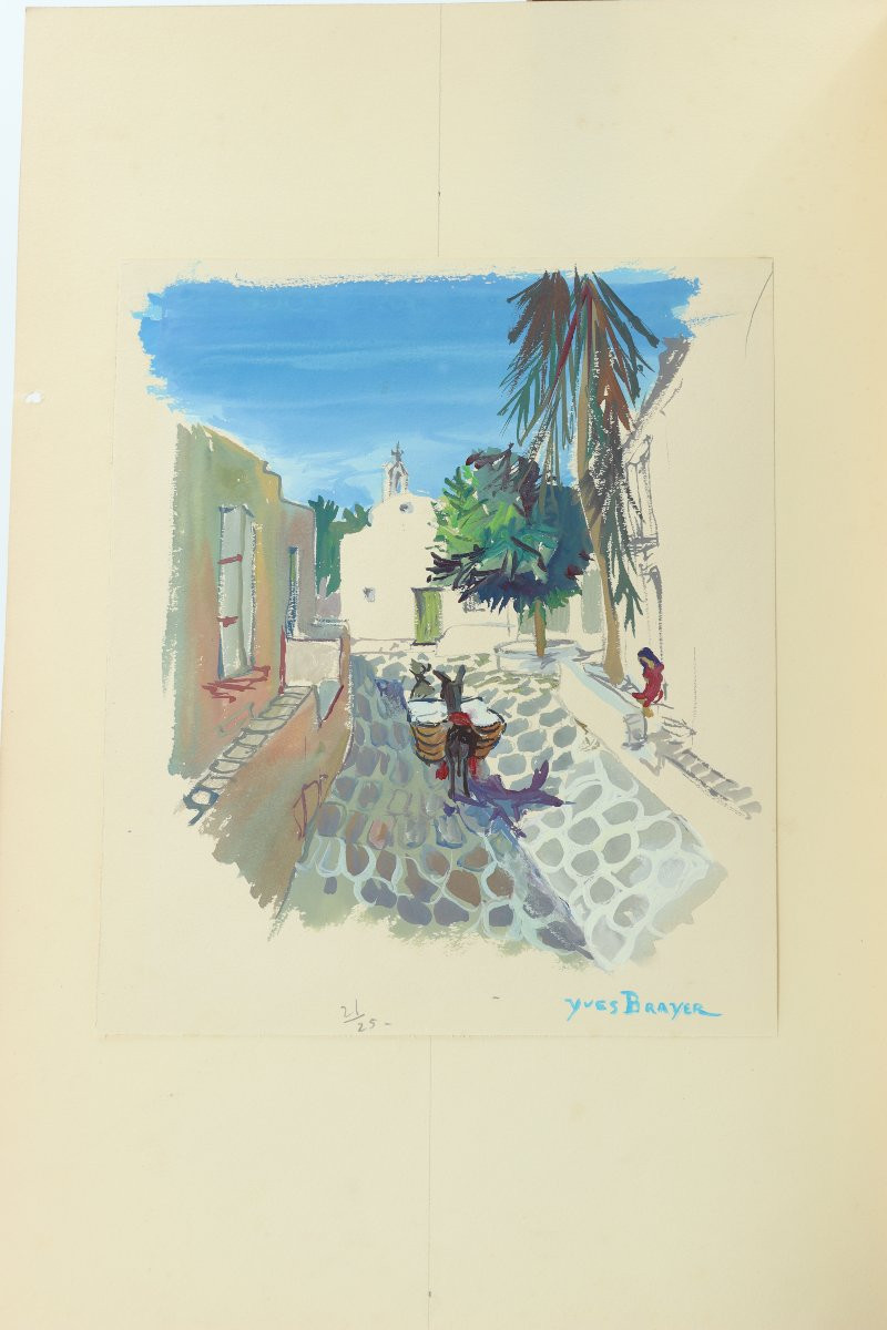 View Of A Sunny Village By Yves Brayer-photo-2