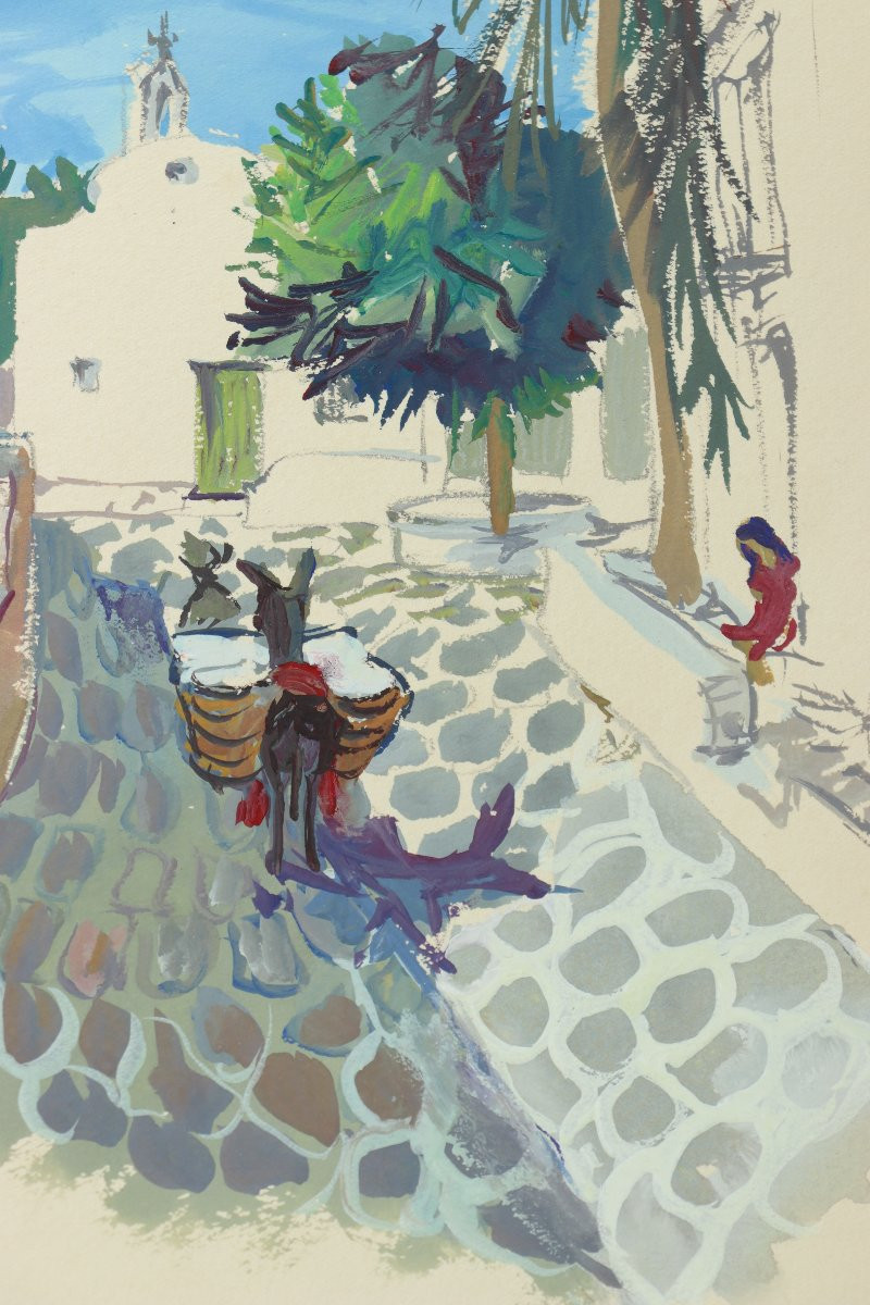 View Of A Sunny Village By Yves Brayer-photo-3