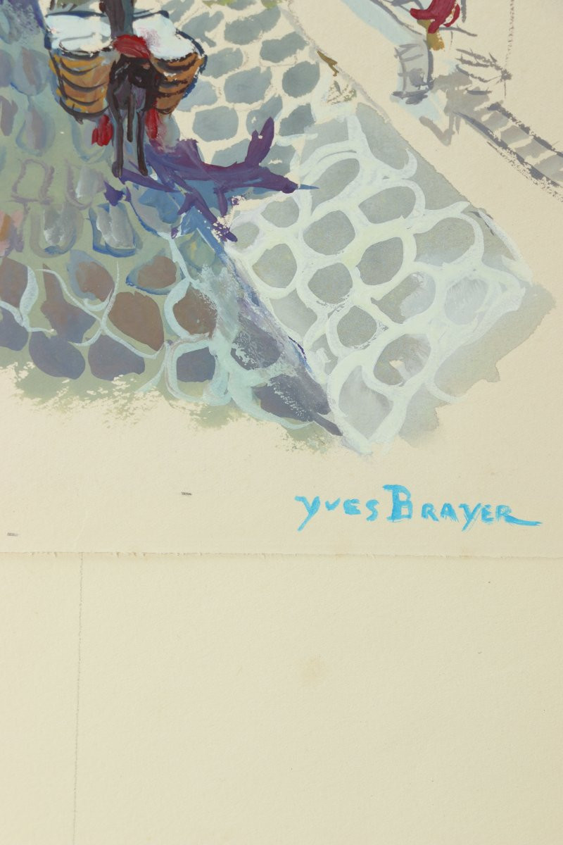 View Of A Sunny Village By Yves Brayer-photo-4