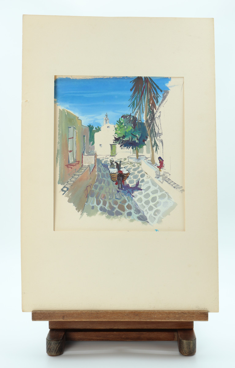 View Of A Sunny Village By Yves Brayer