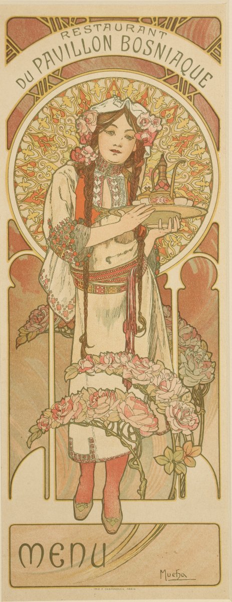 Menu du Pavillon Bosniaque pour l'Exposition Universelle de 1900 par Alphonse Mucha-photo-3