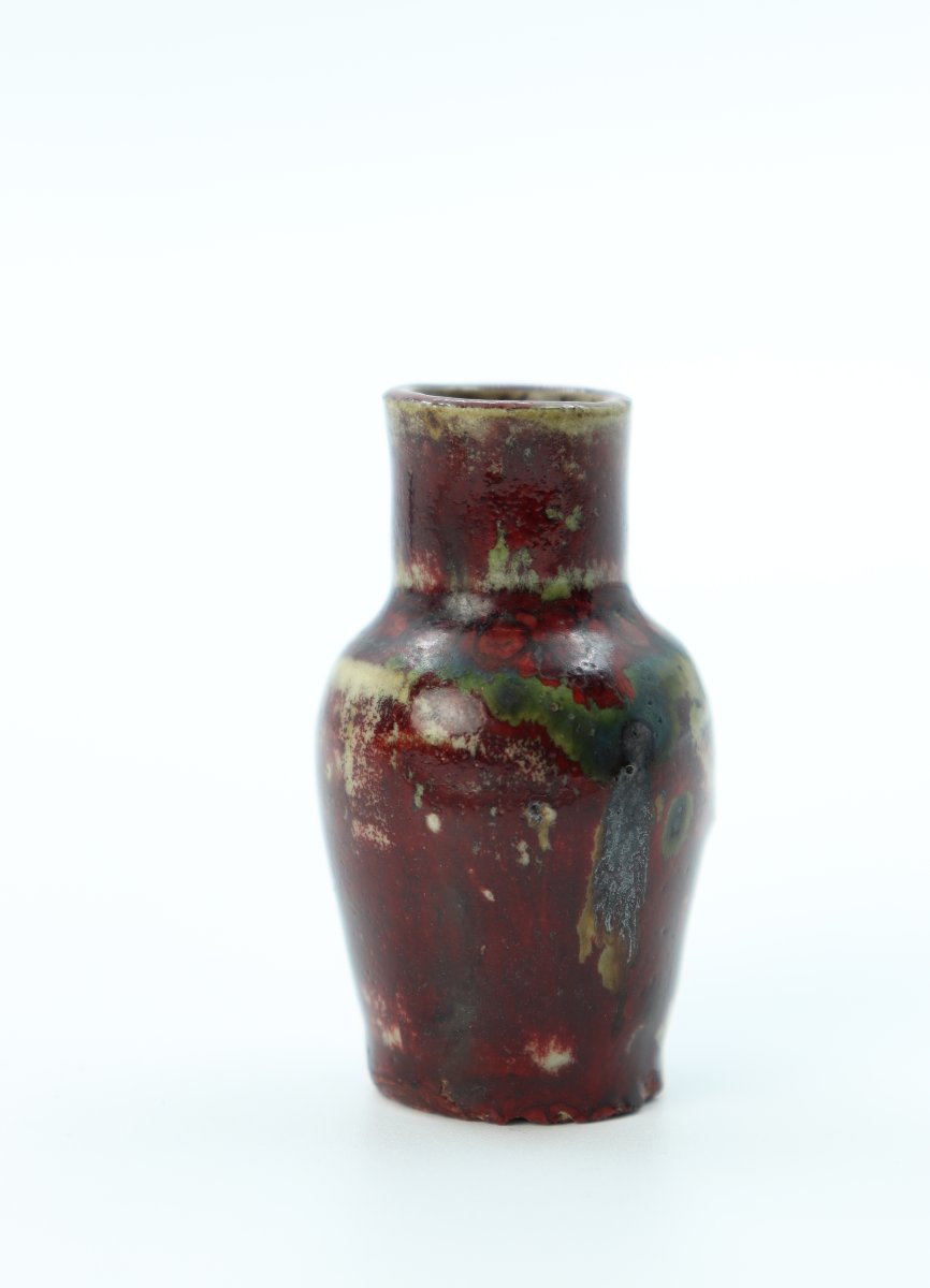 Miniature Red Vase By Pierre-adrien Dalpayrat-photo-2