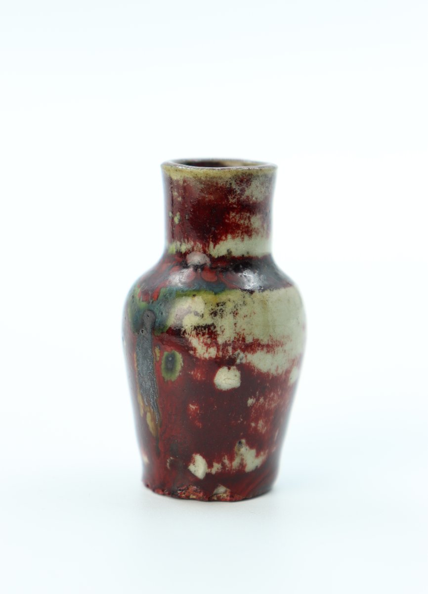 Miniature Red Vase By Pierre-adrien Dalpayrat-photo-3