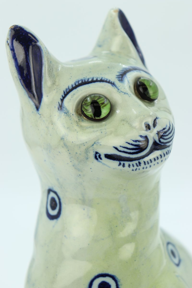 Chat assis en céramique par Emile Gallé-photo-4