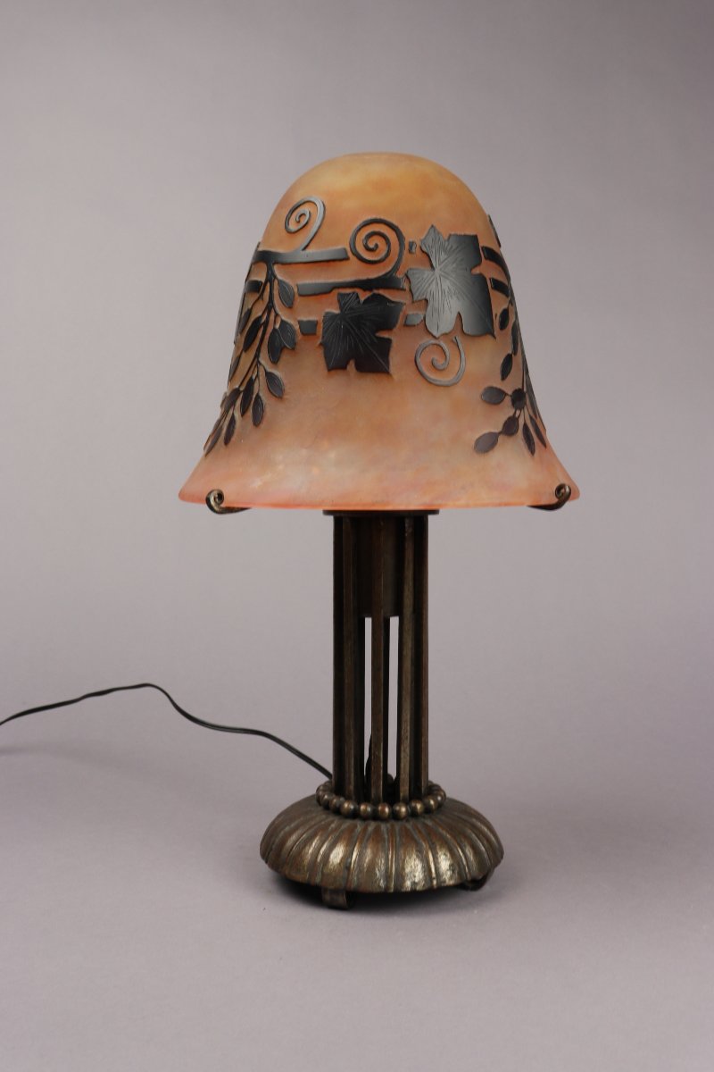 Lampe de table par Edgar Brandt et Daum-photo-2