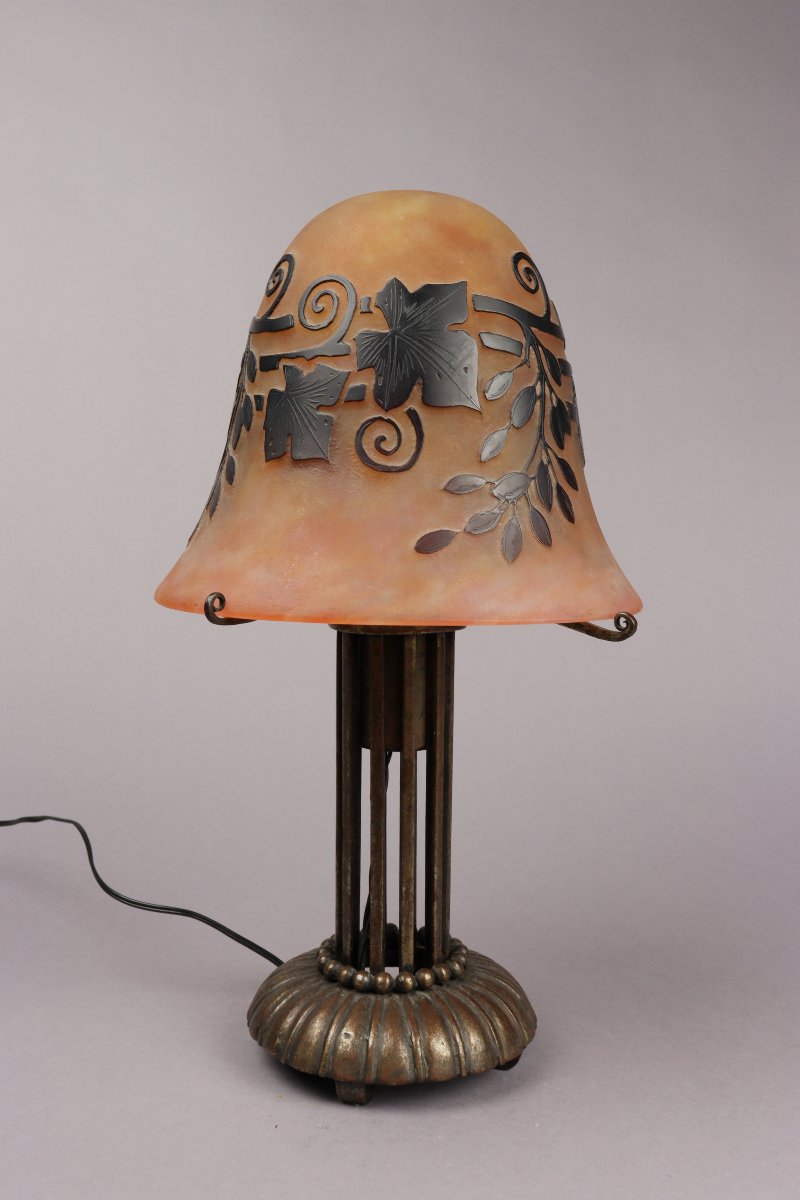 Lampe de table par Edgar Brandt et Daum-photo-3