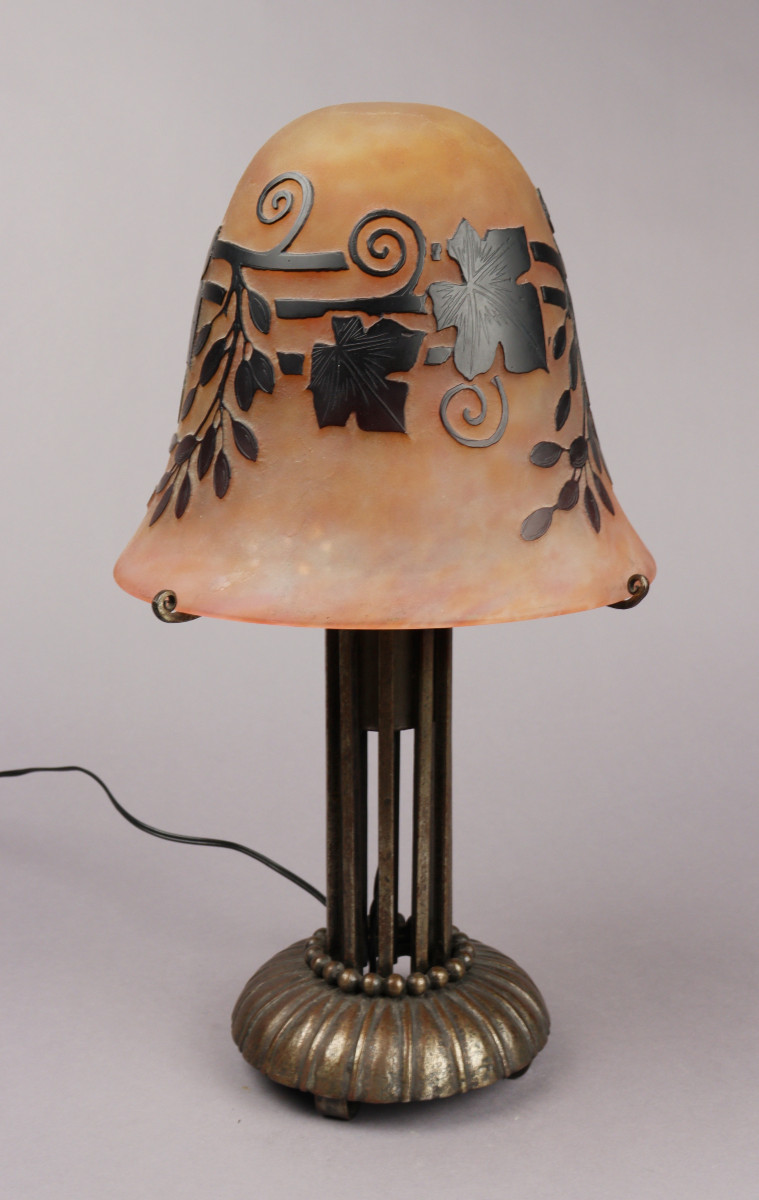 Lampe de table par Edgar Brandt et Daum